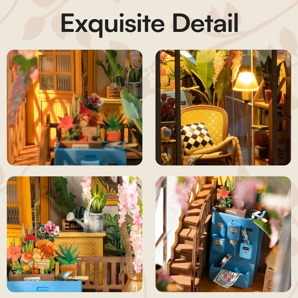 Rolife DIY Gardenhouse Book Nook Model Kit with LED Light - TGB06