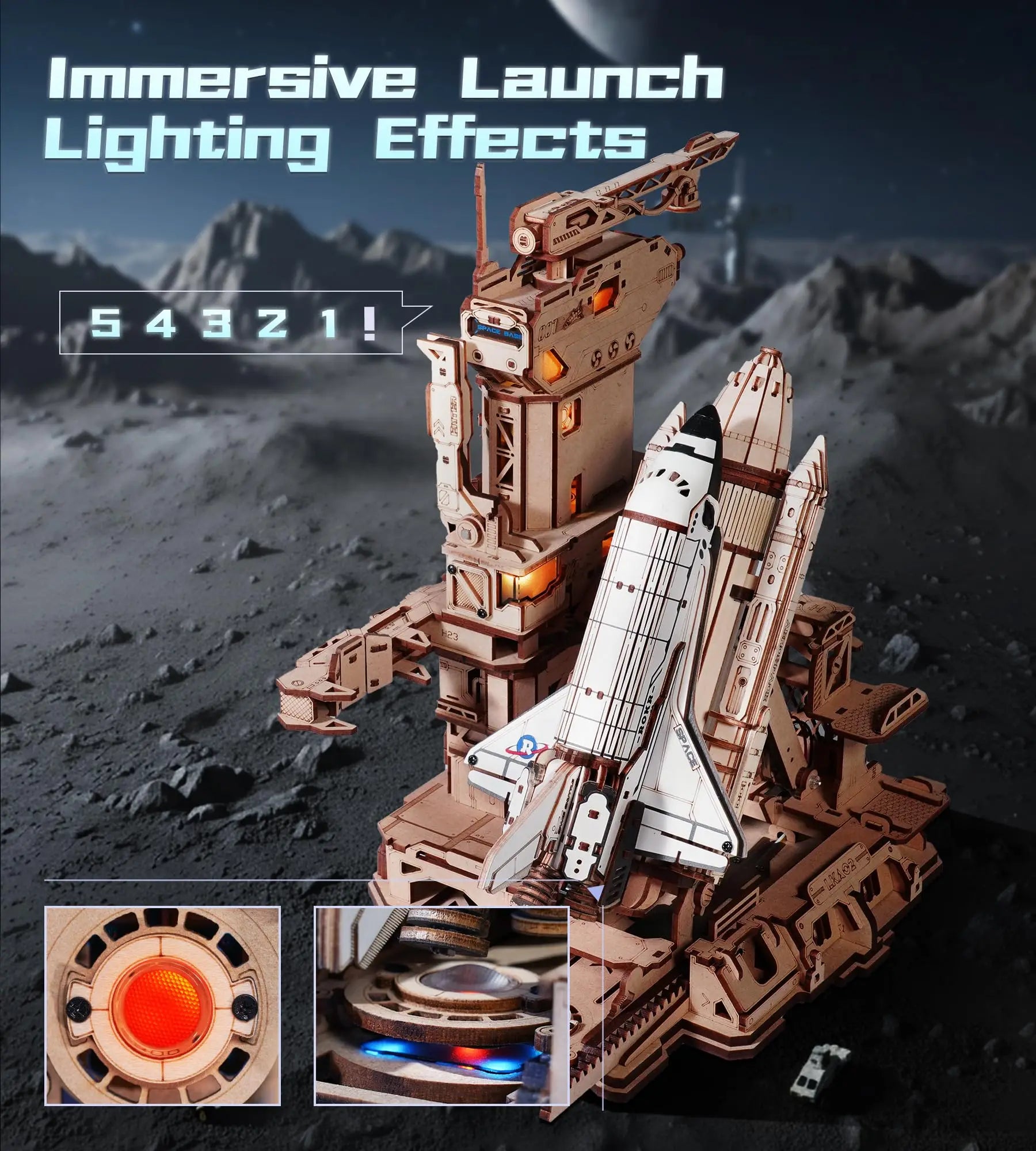 Robotime 3D Space Shuttle Puzzle - Dynamic Mechanical STEM Kit