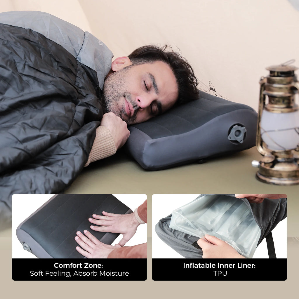 FLEXTAIL Ergonomic Inflatable Camping Pillow - Lightweight & Washable