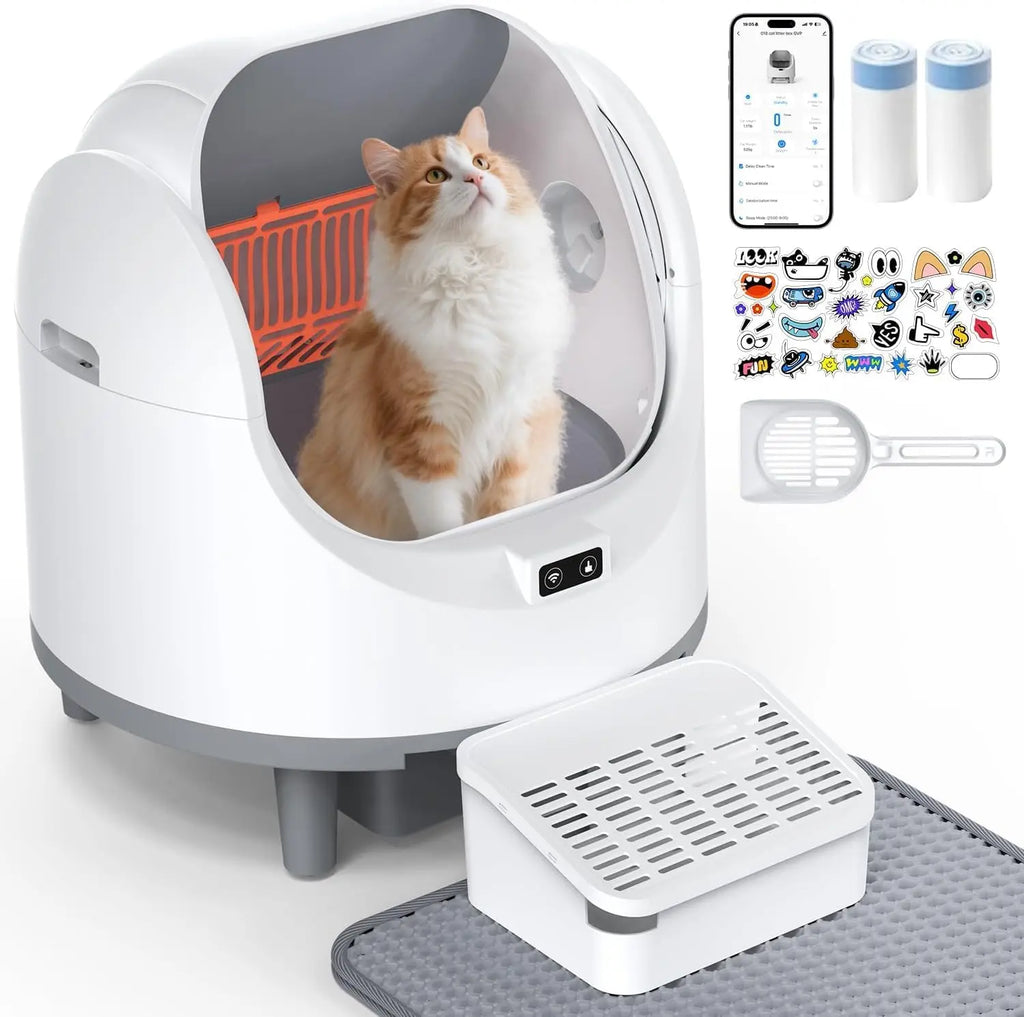 Smart Self-Cleaning Litter Box with WiFi Control for Cats