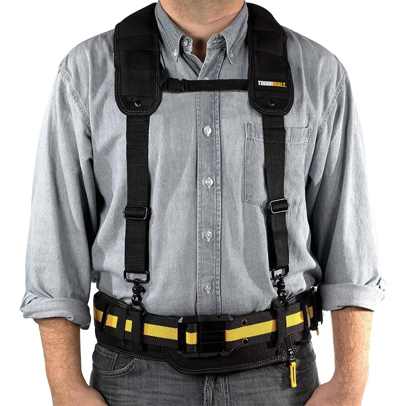 ToughBuilt Padded Suspenders for Heavy Tool Belts - Max Support & Comfort