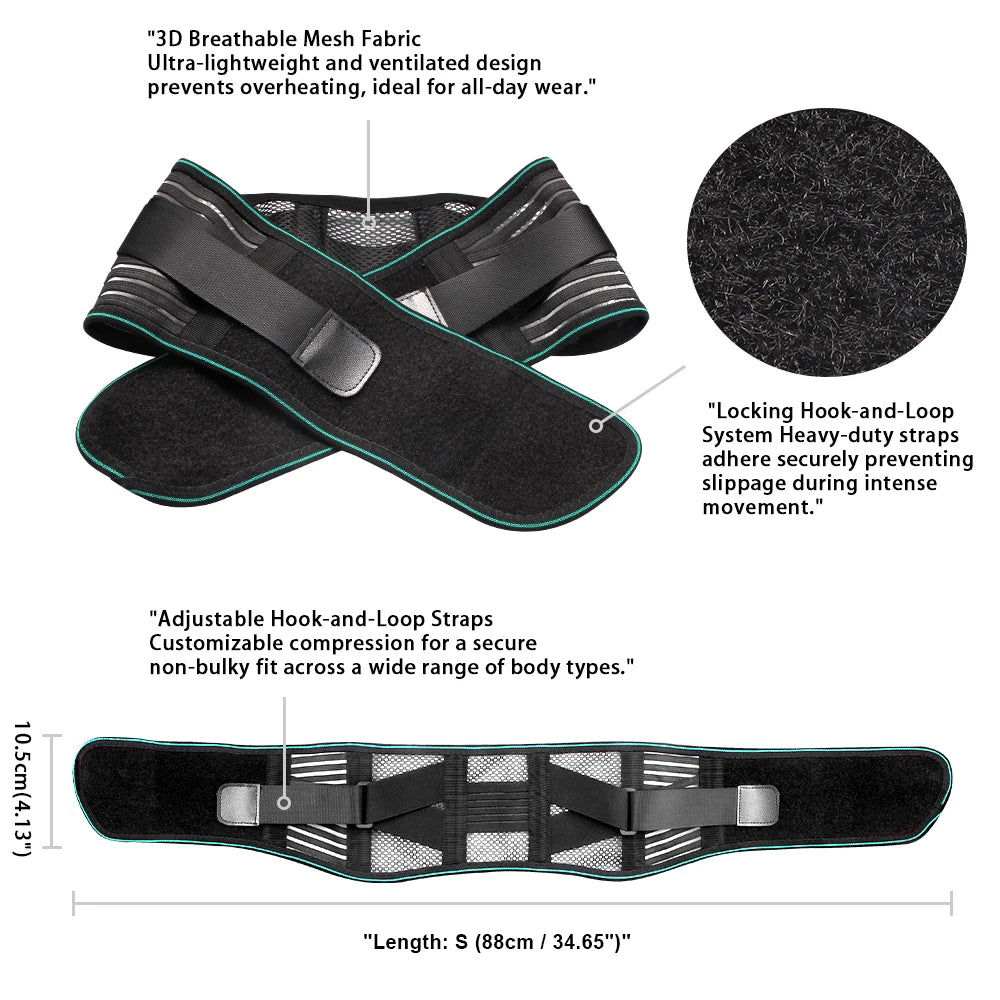 Adjustable Lower Back Brace for Pain Relief & Improved Posture