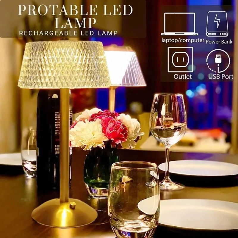 Nordic LED Table Lamp - Modern Rechargeable Touch Control Light