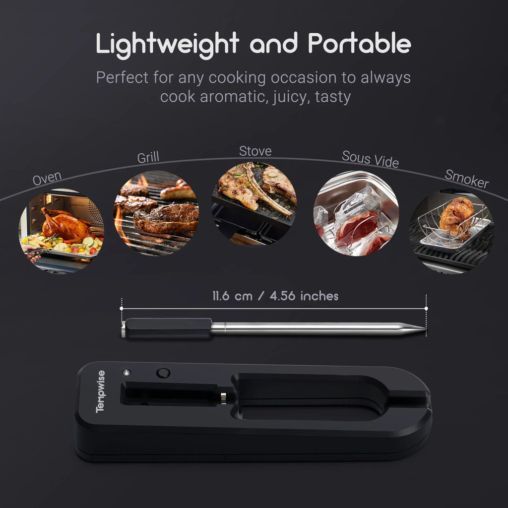 Smart Wireless Meat Thermometer - Bluetooth Grill & Oven Sensor
