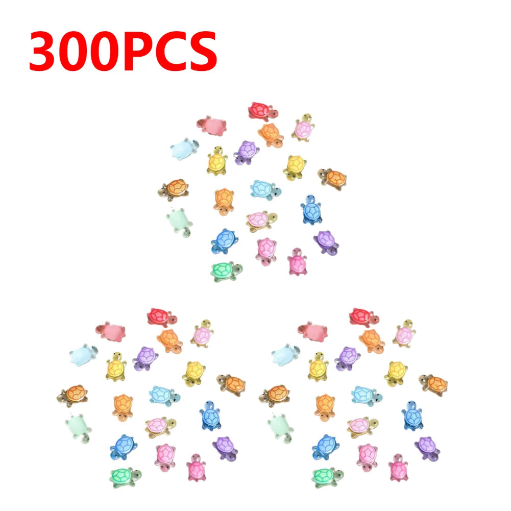 Vibrant Mini Resin Turtles - Glow in the Dark Figurines for Decor