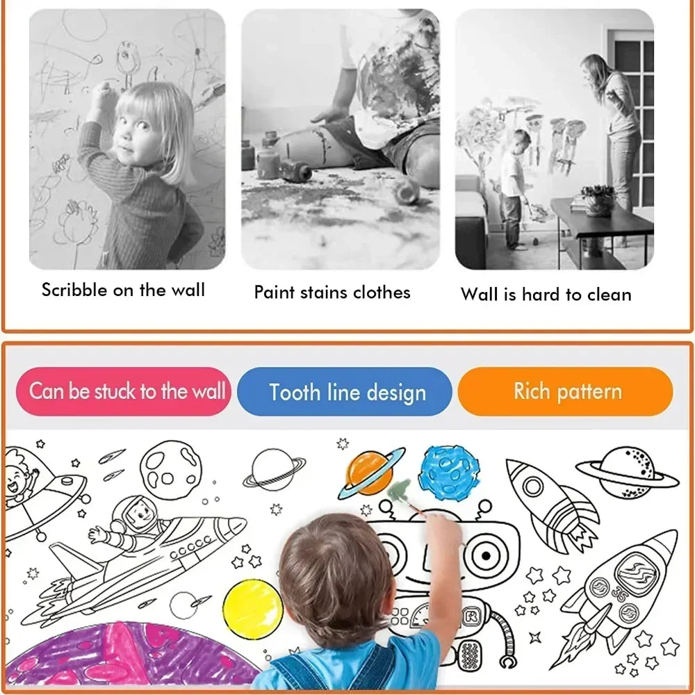 TBJOY Kids DIY Drawing Roll - Creative Coloring & Art Scroll