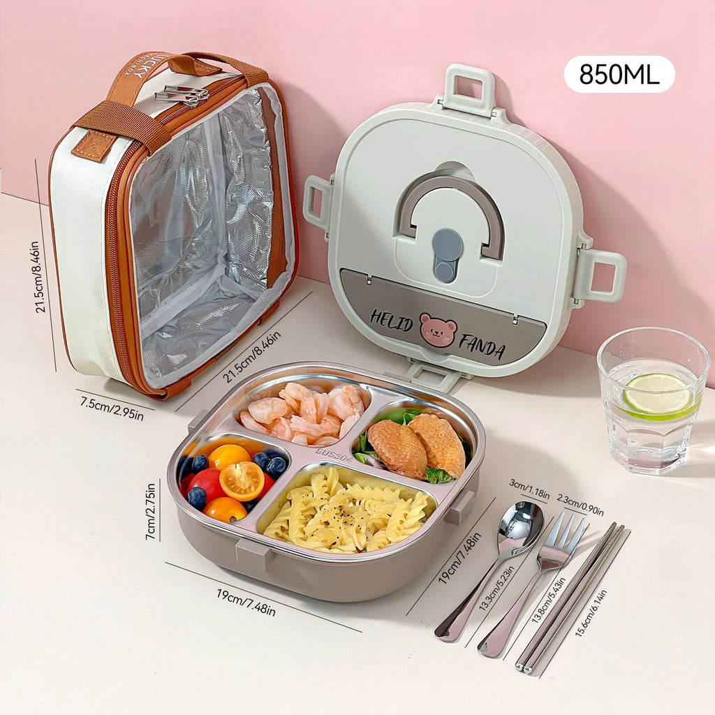 WORTHBUY Microwave Safe 3/4 Compartment Bento Lunch Box