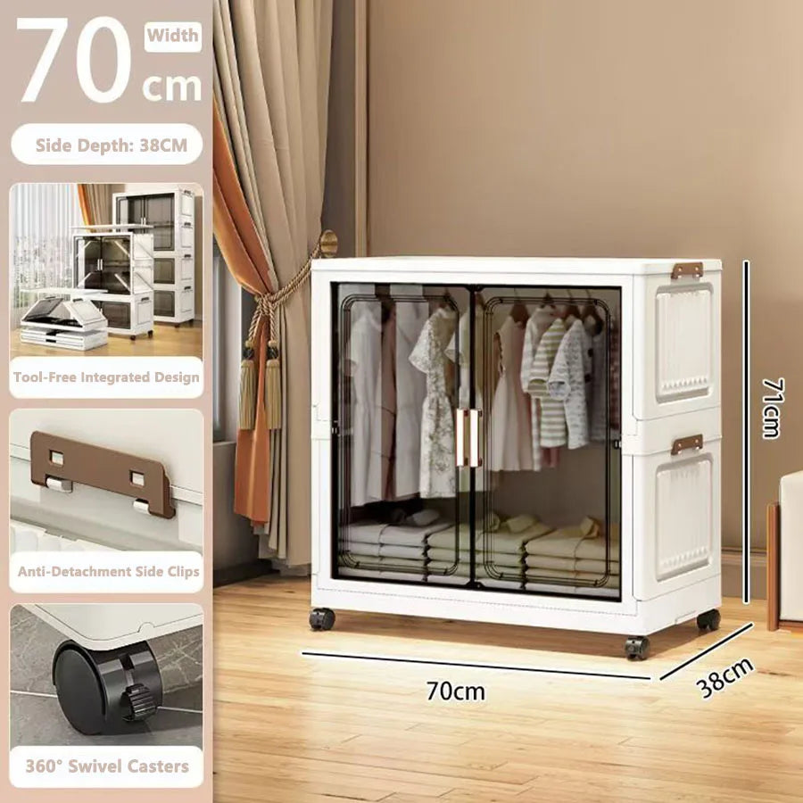 Folding Storage Cabinet - Multi-Use Organizer for Home & Kitchen