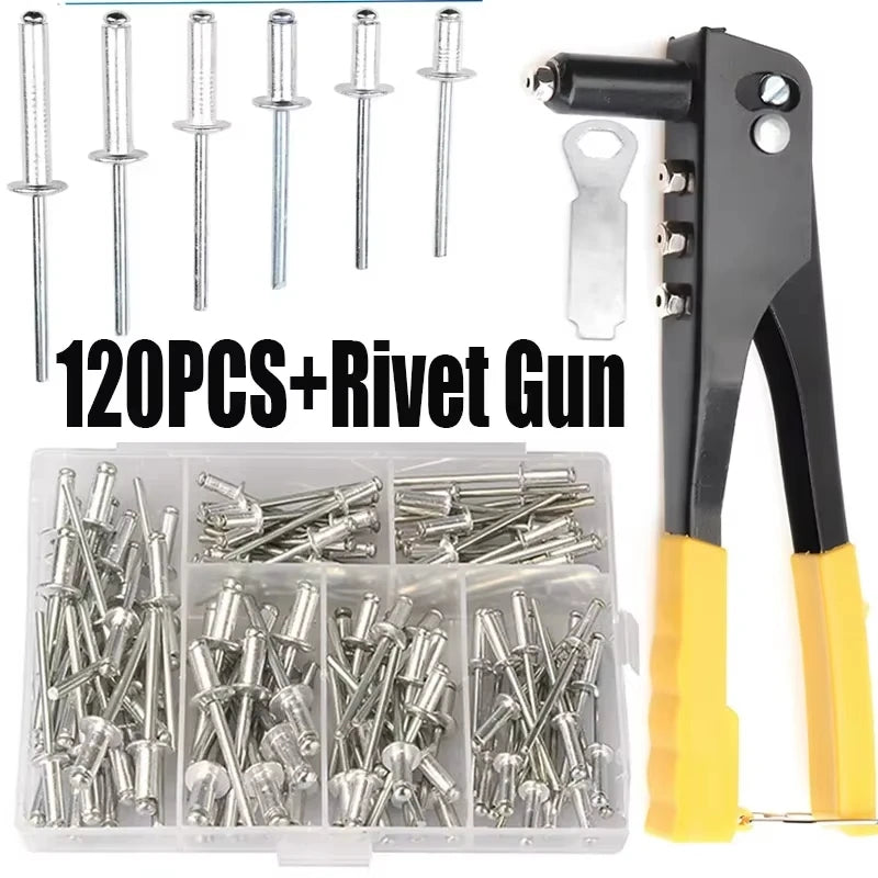Heavy Duty Hand Riveter Set with 120/150 Assorted Blind Rivets