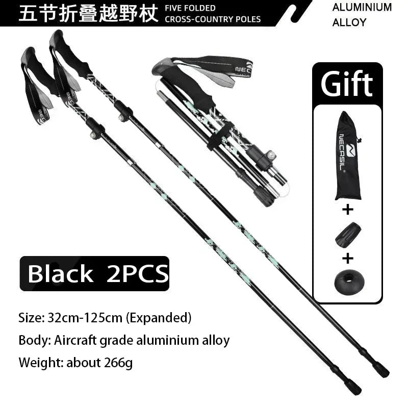 Lightweight Telescopic Trekking Poles for Hiking & Nordic Walking