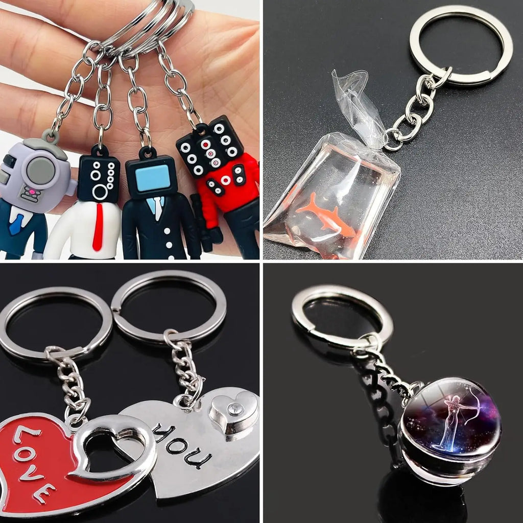 Versatile Keychain Rings Set for Crafts & Accessories - 18/30/50 Pack