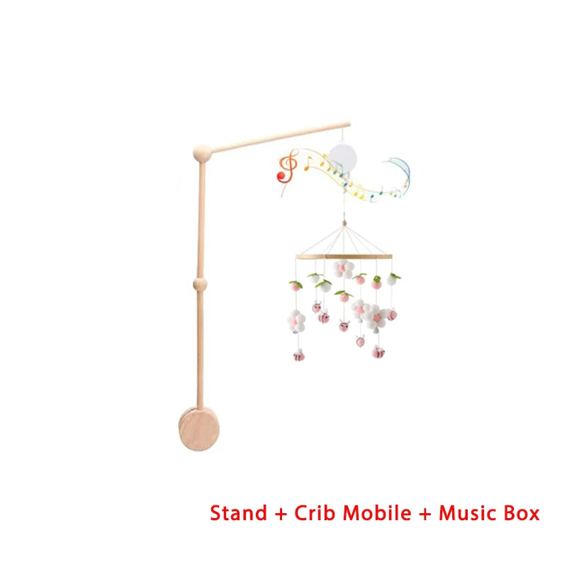 Dreamy Wooden Crib Mobile with Soft Felt Cartoon Bear & Gentle Bells
