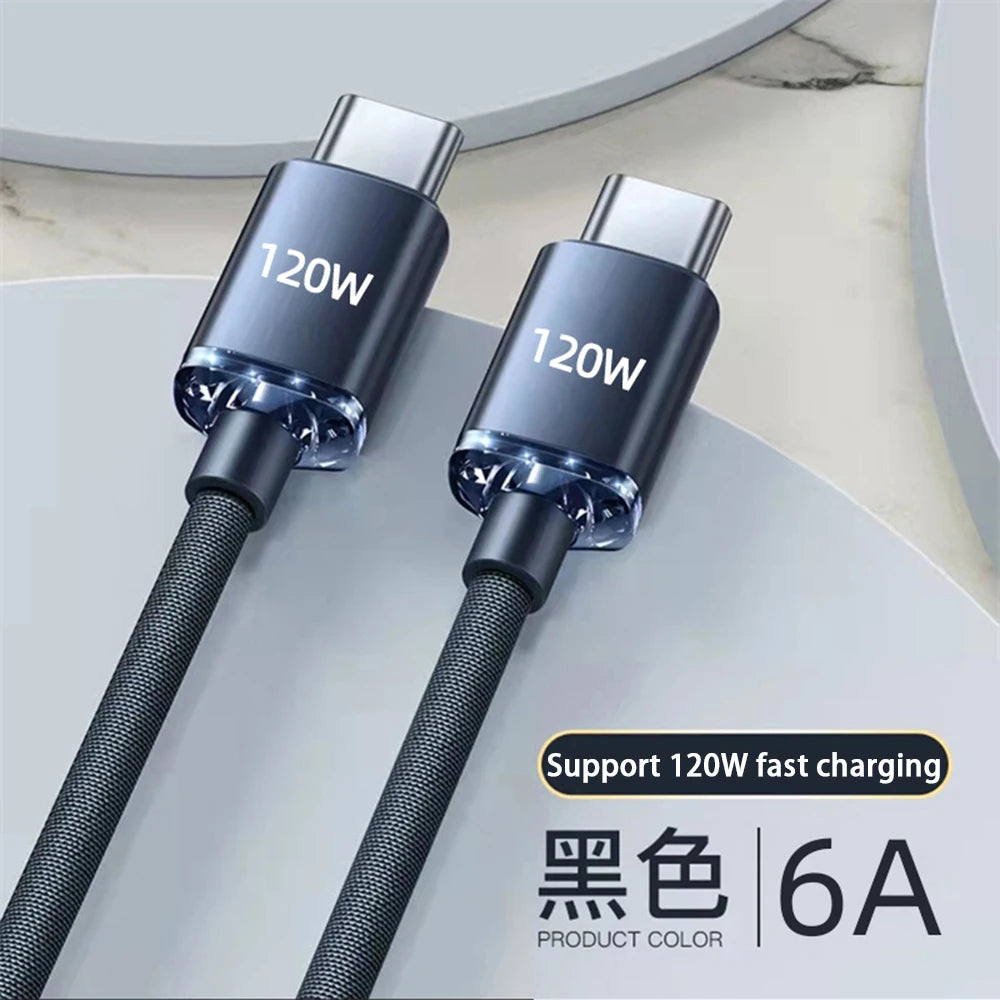 120W USB Type-C Fast Charging Cable for Samsung, Xiaomi, & More