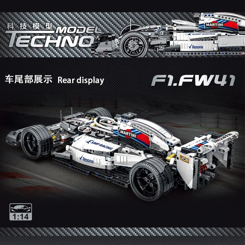 1152pcs F1 Building Blocks Sports Car Model Kit for Kids and Teens