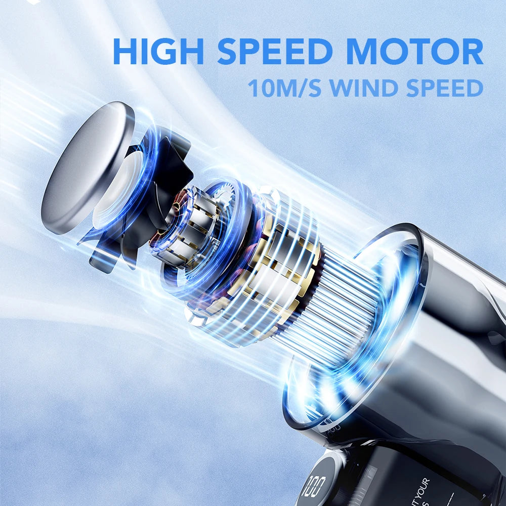 Powerful Portable Mini Fan with Digital Display - Ideal for Outdoors
