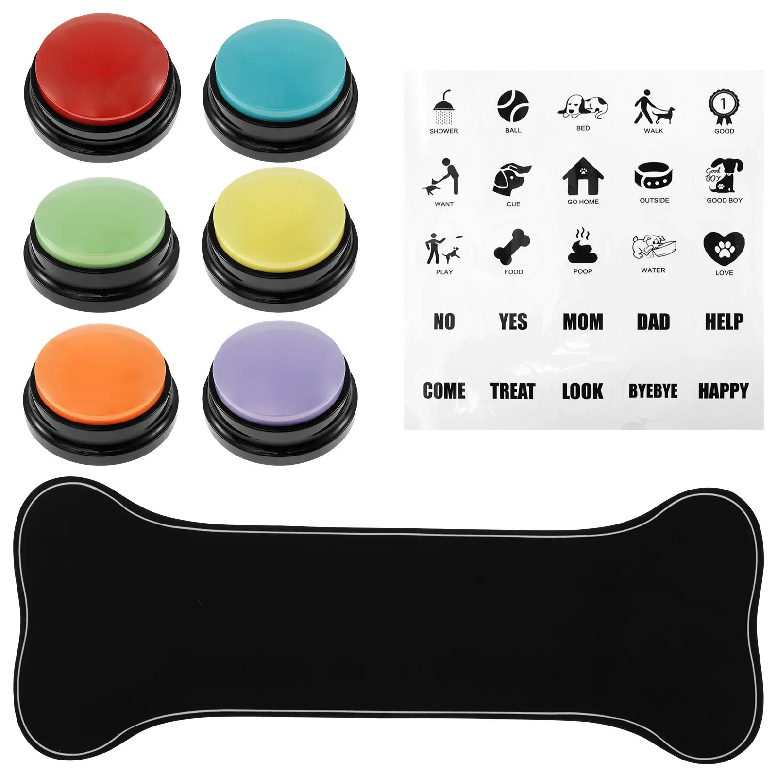 Interactive Dog Training Voice Buttons - Record & Playback Set