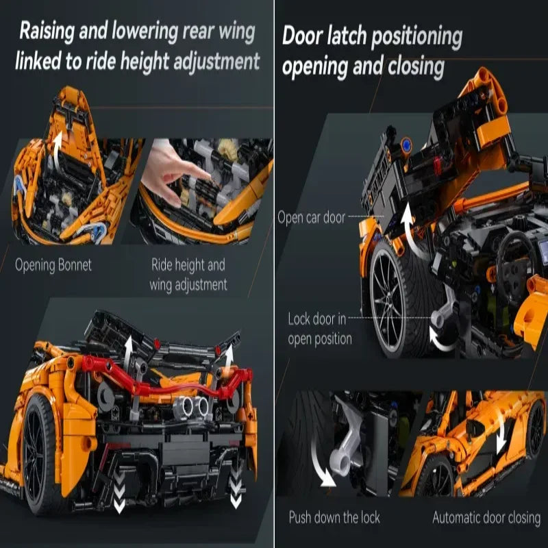 Cada 1:10 Smiling Assassin Racing Car Model Building Blocks