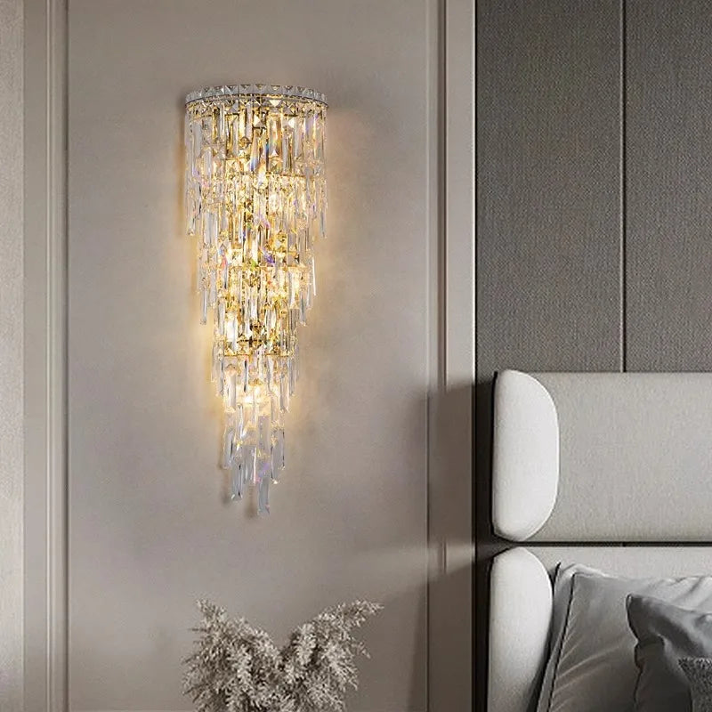 Elegant Modern Crystal Wall Lamp for Living Room & Staircase Decor