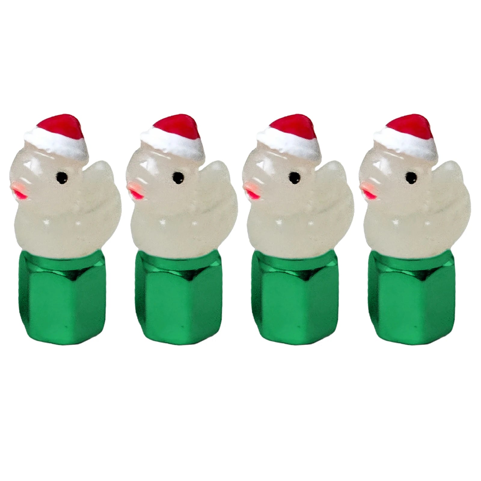 4 Pack Glow in The Dark Duck Tire Valve Caps for Cars & Bikes