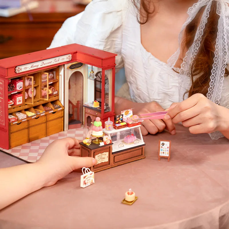 Robotime Rolife Honey Dessert Talk Miniature Dollhouse 3D Puzzle Kit