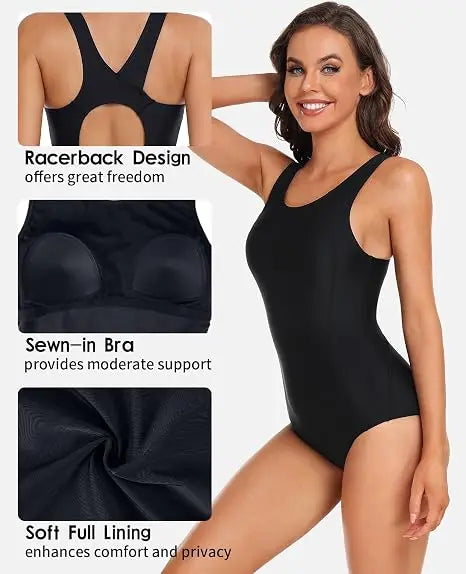 Anfilia Women's One Piece Backless Swimsuit - Comfort & Style Perfected