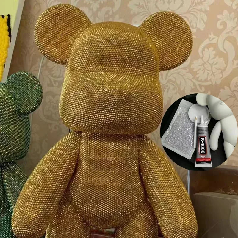Glittering Rhinestone Bear Figurine - DIY Jewelry Decoration