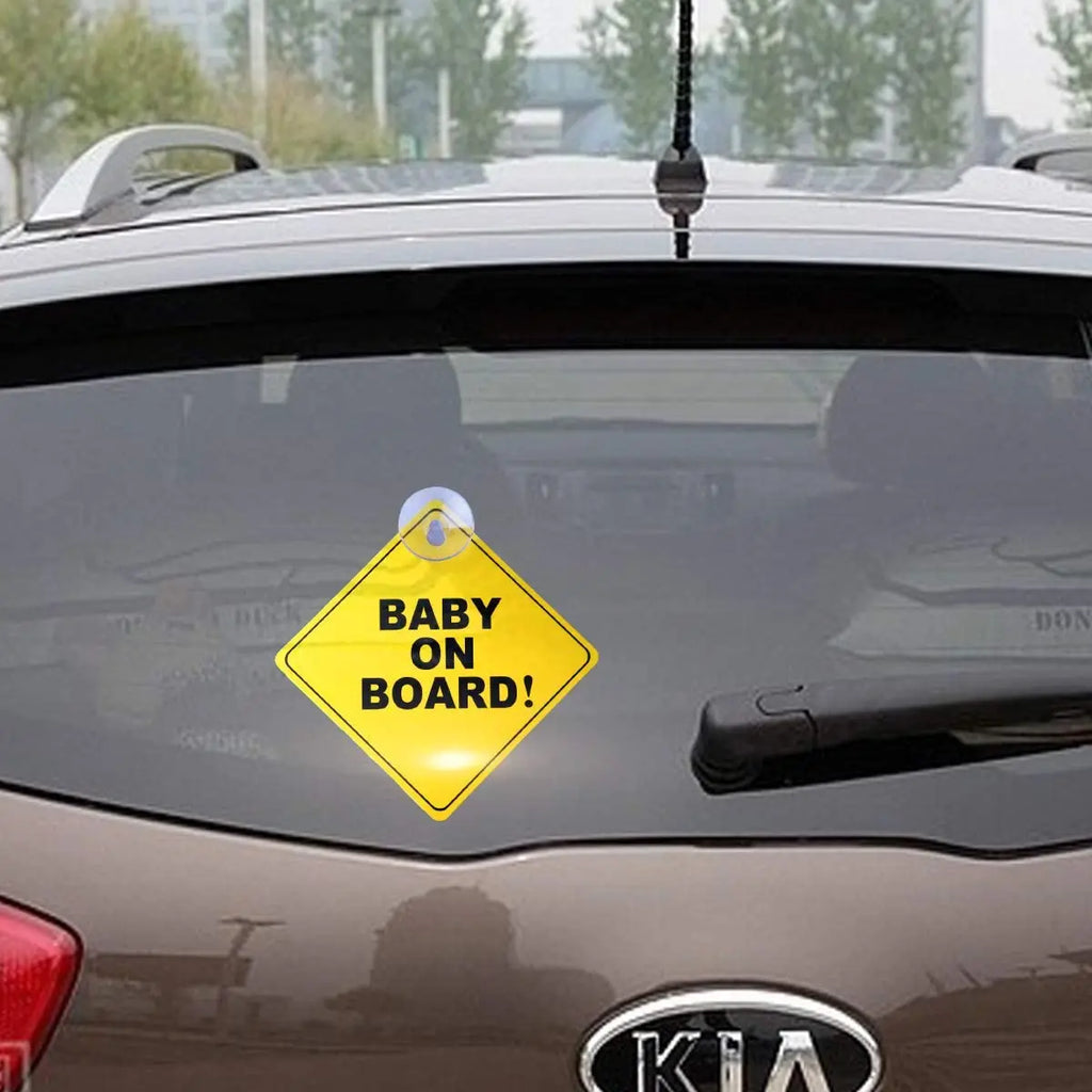 Bright Baby on Board Car Sticker with Strong Suction Cups