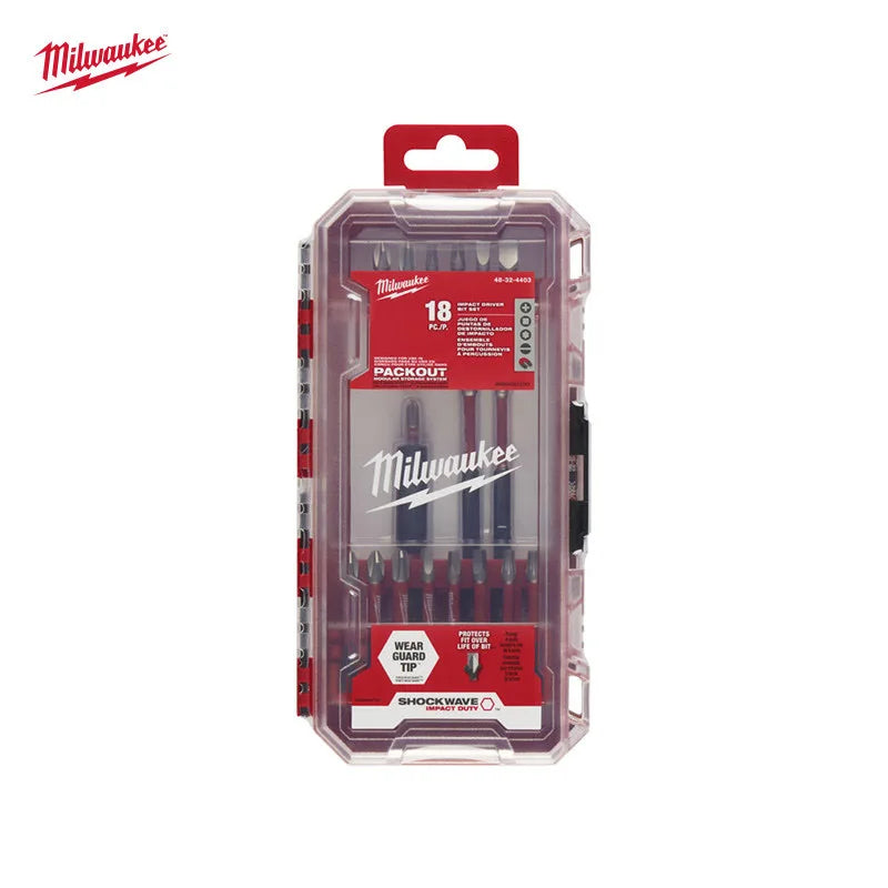 Milwaukee 18-Piece Shockwave Impact Bit Set - High Strength & Versatile
