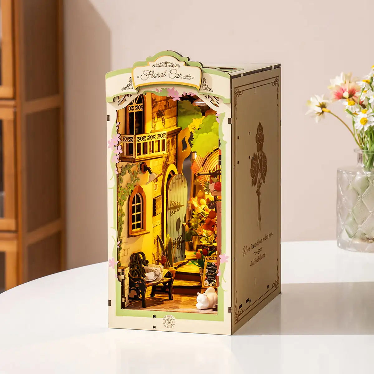 Robotime Rolife Floral Corner Book Nook - DIY 3D Wooden Model