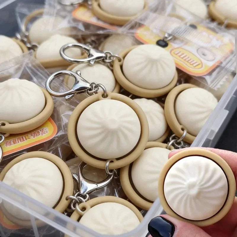 Cute Decompression Bun Keychain - Stress Relief Fun Gifts (1/2/4pcs)