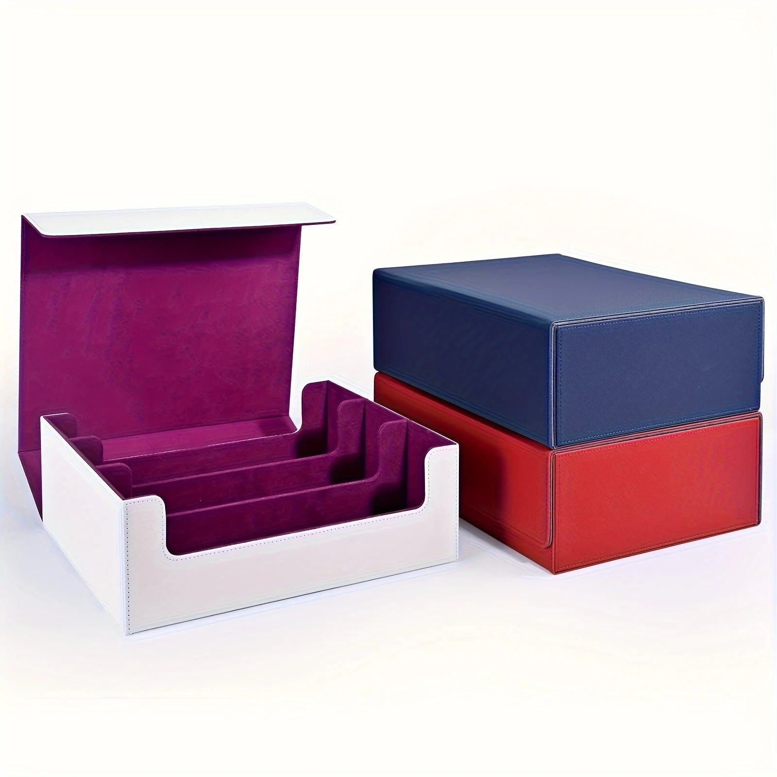 Premium PU Leather Trading Card Storage Box - Holds 1800+ Decks