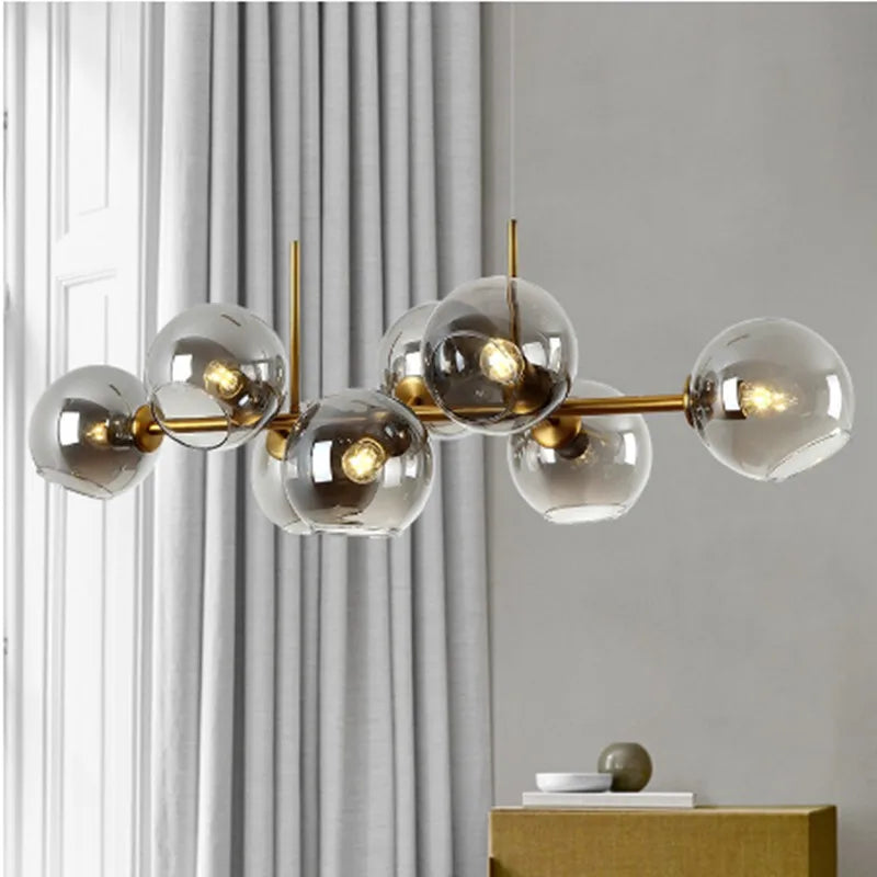 8-Light Modern Bubble Chandelier - Elegant Glass Pendant Light