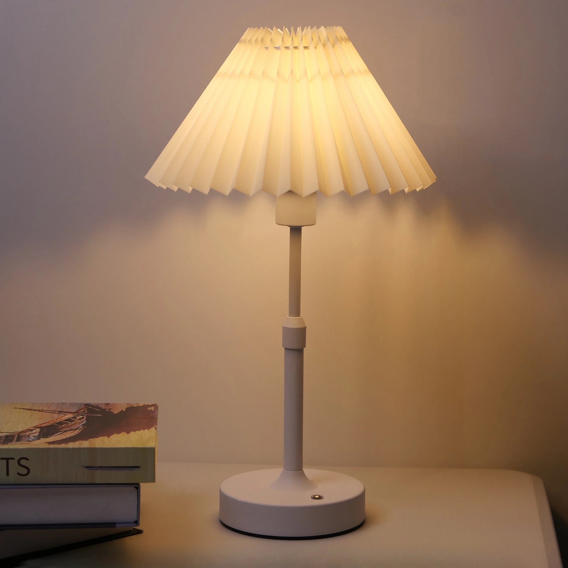 Rechargeable Touch Fabric Desk Lamp - E12 Bulb, 2700K, Modern Decor