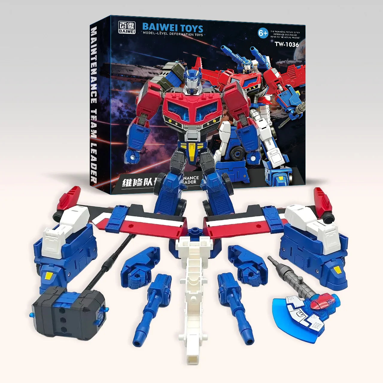 BAIWEI TW-1036: Animated Fire Truck Transforming Action Figure Toy