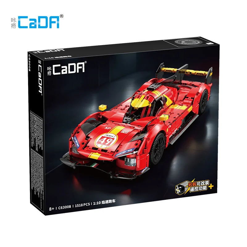 Cada Remote Control Flame Racing Car Model - 1518Pcs Building Blocks