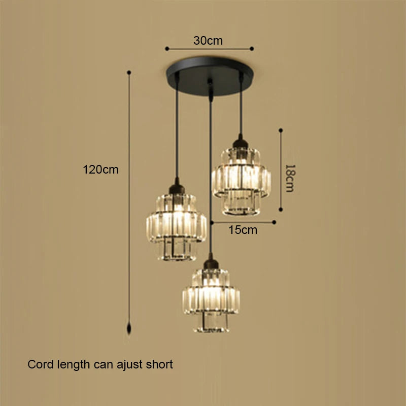 Luxury Crystal Chandelier - Modern LED Pendant Light for Dining Room