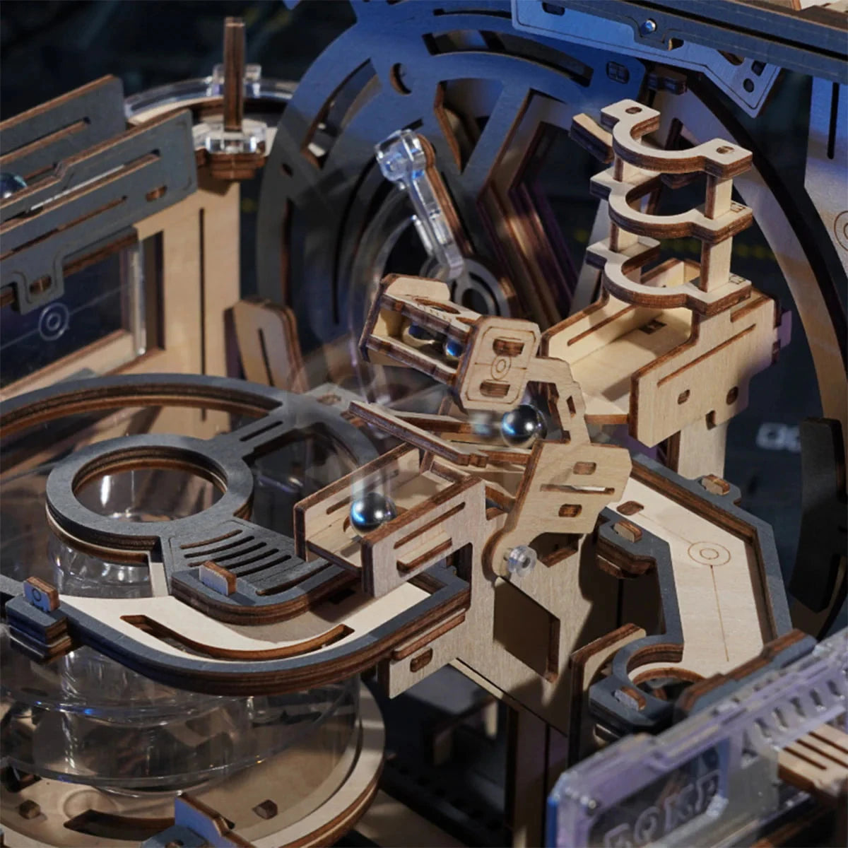 ROBOTIME ROKR Marble Spaceport 3D Wooden Puzzle - Unique Gift & Decor