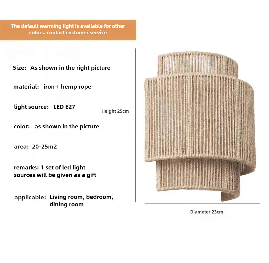 Elegant Japanese Woven Rattan Wall Lamp - E27 Stylish Lighting