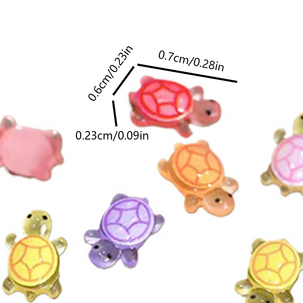 Vibrant Mini Resin Turtles - Glow in the Dark Figurines for Decor