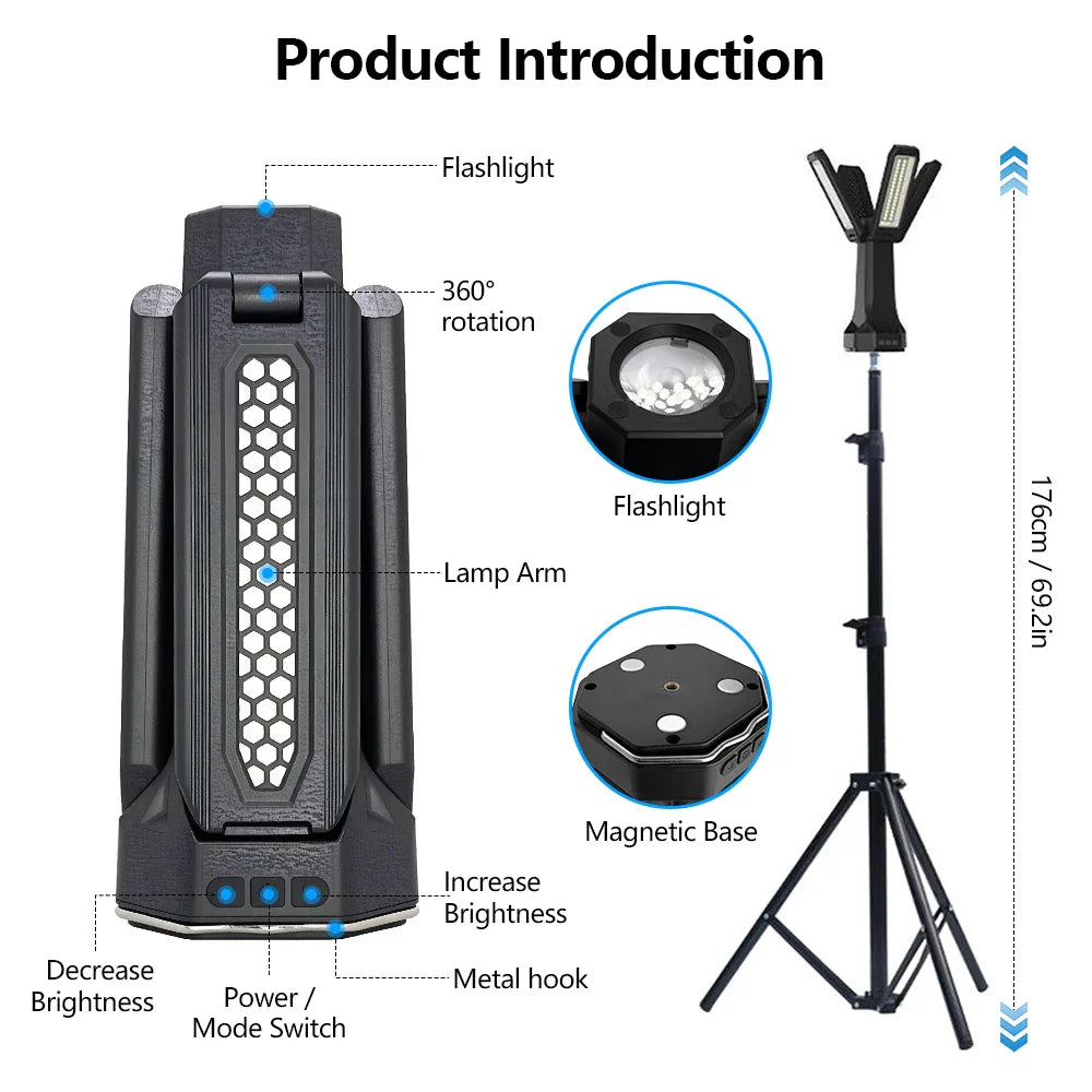 Powerful 16000mAh LED Camping Light | Dimmable Outdoor Work Light