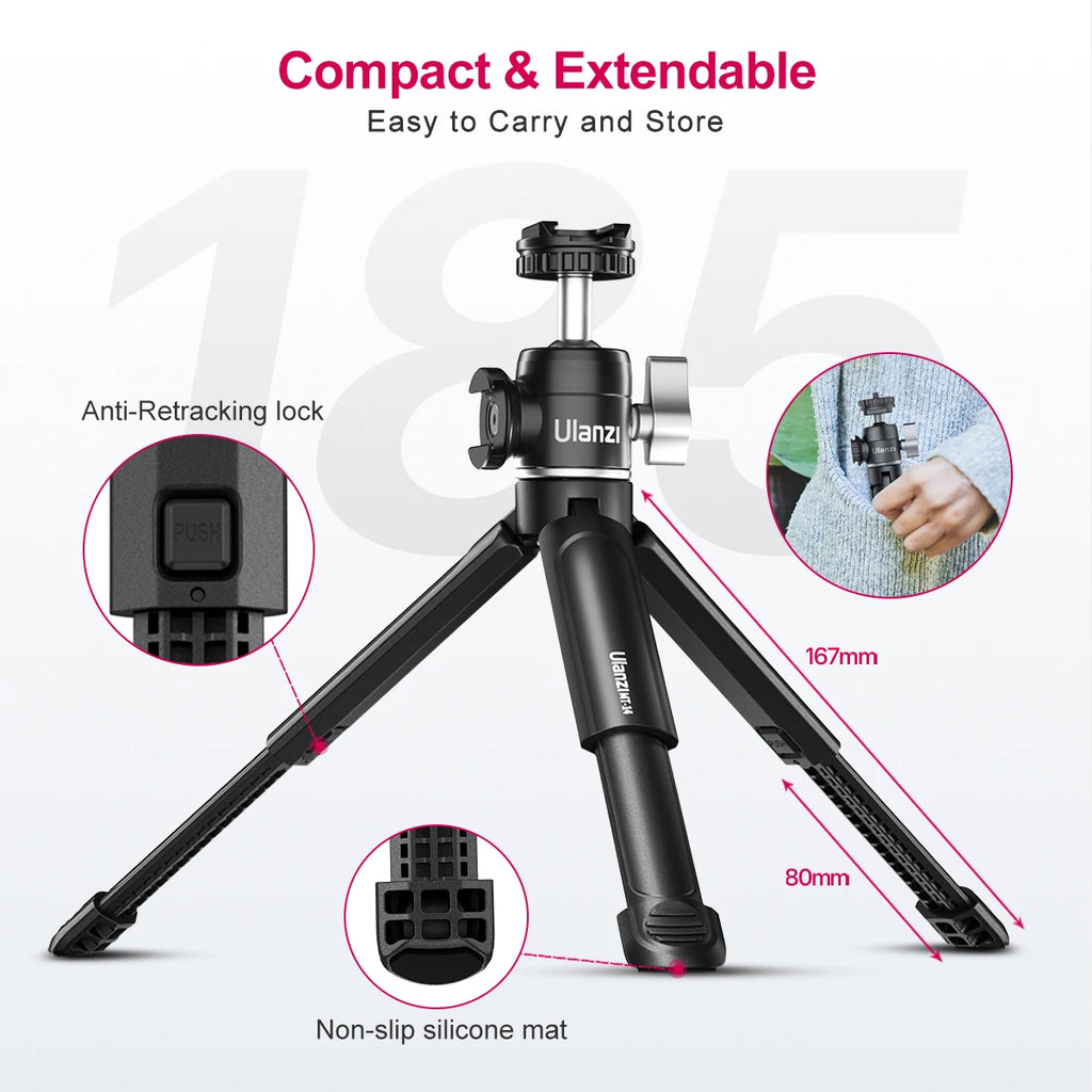 Ulanzi MT-14 Lightweight Tripod with 360° Ballhead – Ideal Vlog Kit