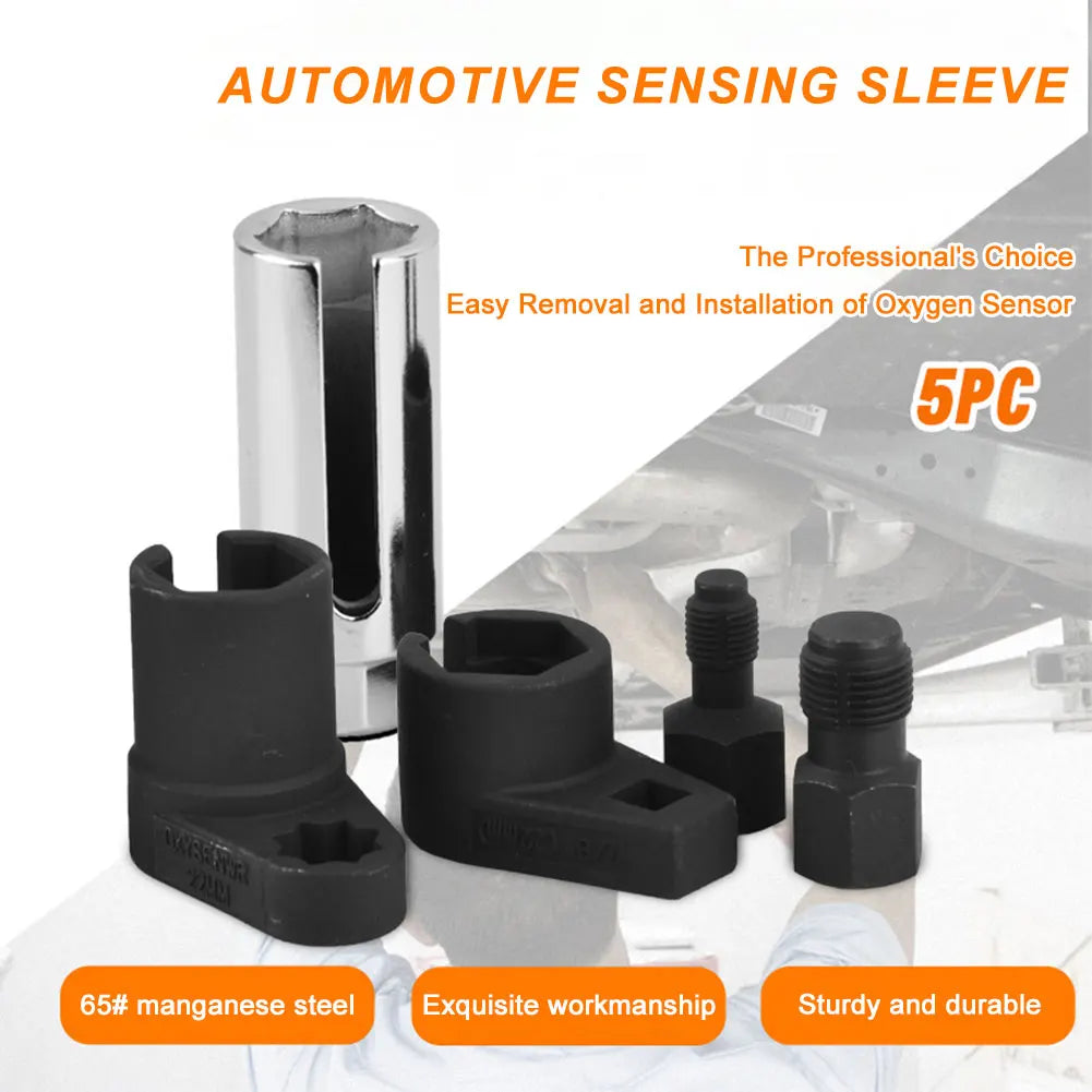 Oxygen Sensor Removal Tool Kit - 5-Piece O2 Socket Wrench Set