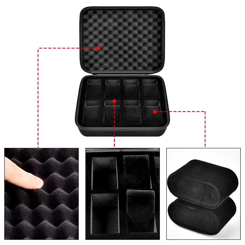 8-Slot Watch Organizer - Elegant Storage for All Watches Up to 42mm