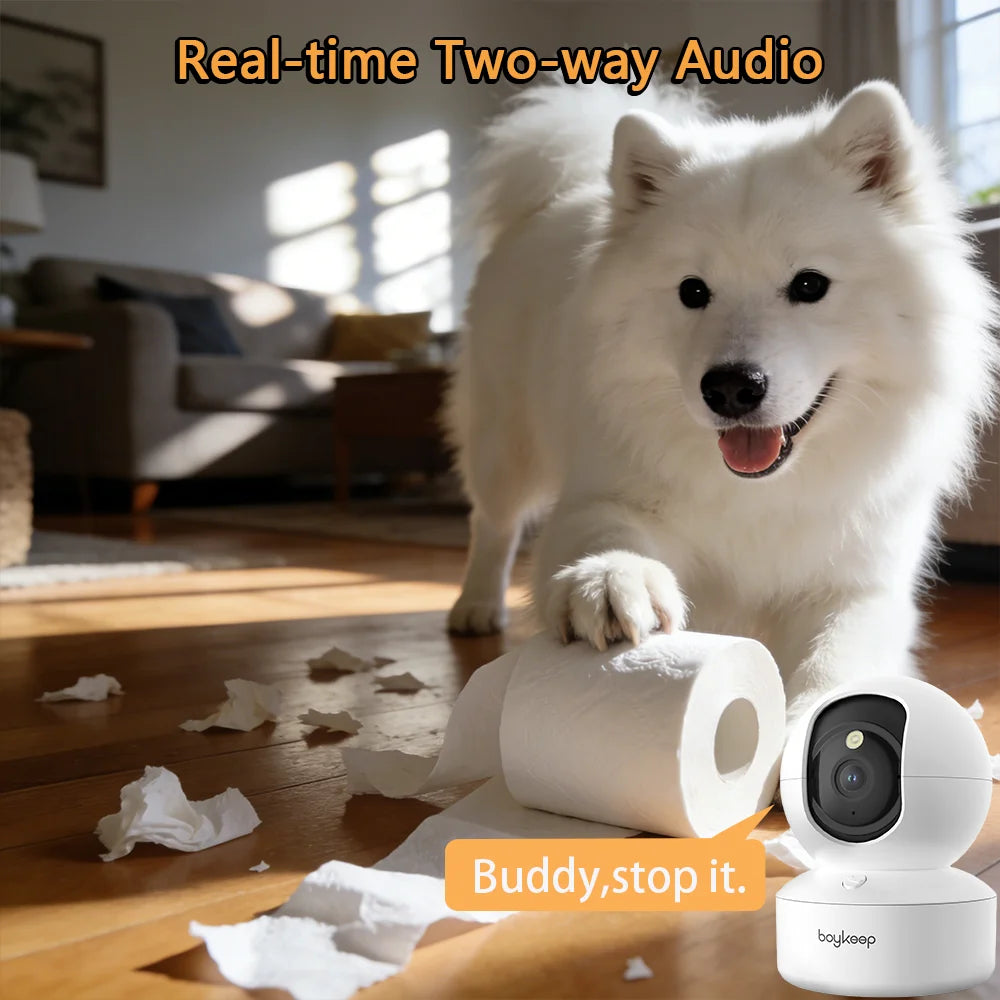BoyKeep 2K Smart WiFi Security Camera with 360° PTZ & Night Vision