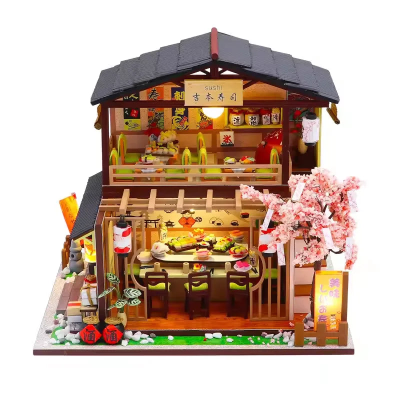 Cutebee DIY Mini Dollhouse Kit with LED Lights - Wooden Greenhouse