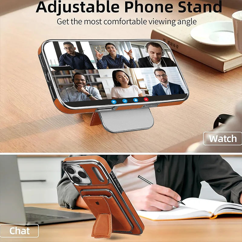 Luxury 2-in-1 Magnetic Leather Wallet Case for iPhone 17 Pro Max