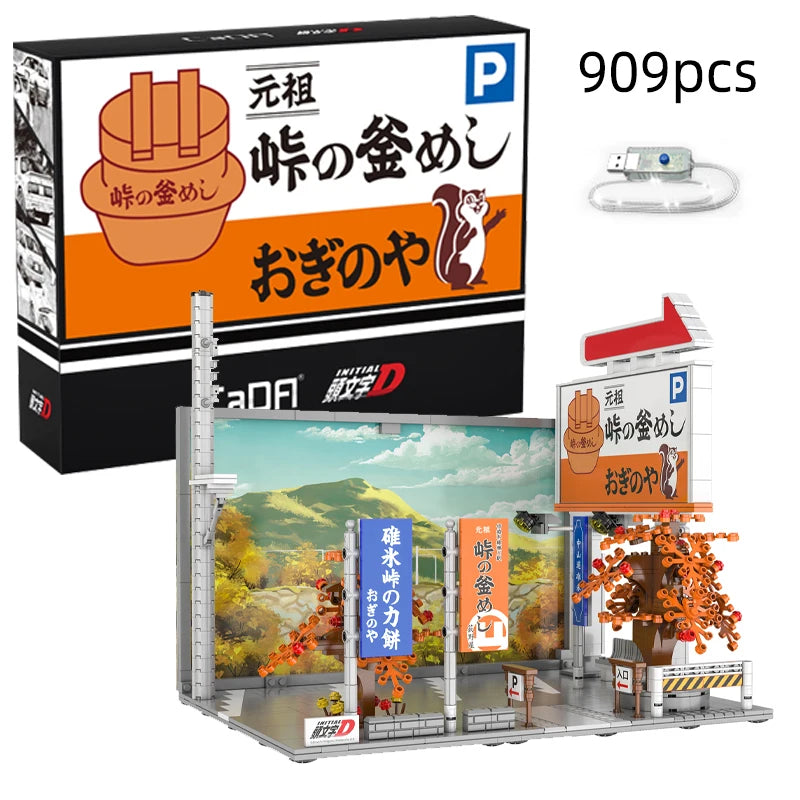 Cada Anime Initial D Tofu Shop Model - Building Blocks with LED
