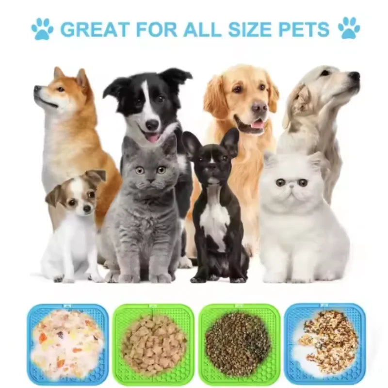 Silicone Pet Lick Mat - Slow Feeder & Bath Distraction for Dogs