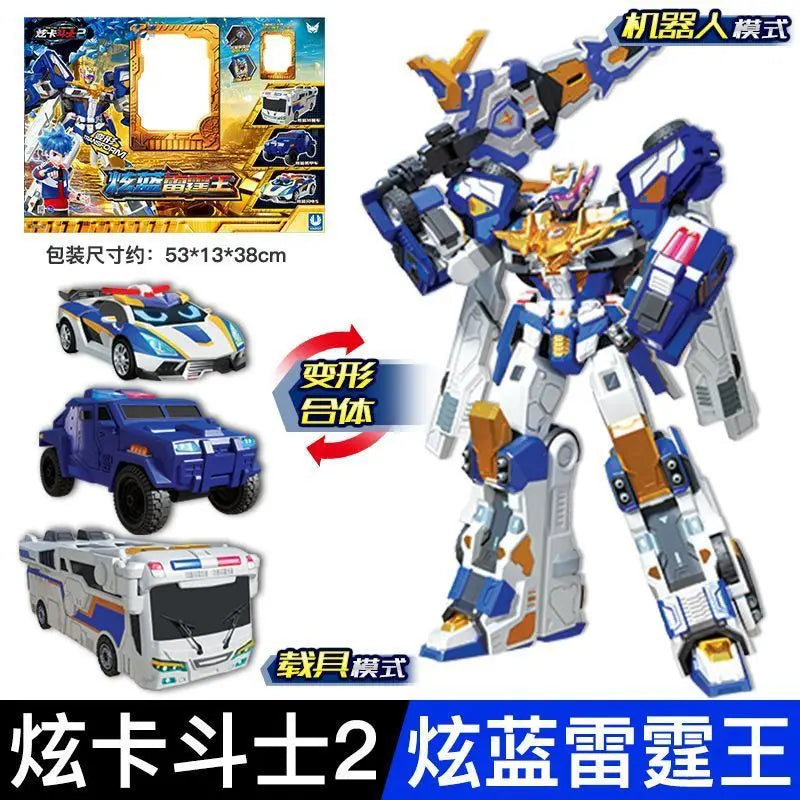 Transforming Metal Robot Action Figure - Blue SUV Mech Toy