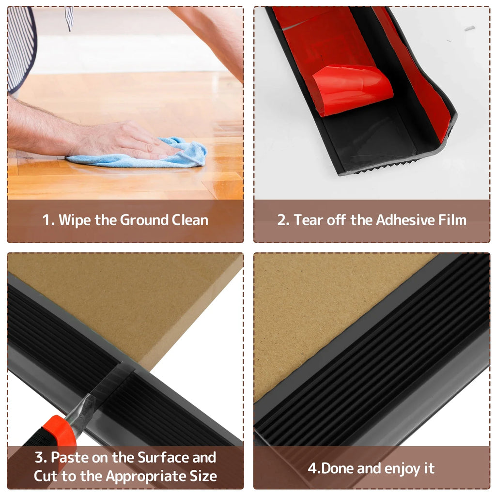 Non-Slip Stair Edge Protector - Self-Adhesive PVC Trim, 2m L-Shape